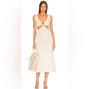 CULT GAIA Bank Knit Dress in Off White